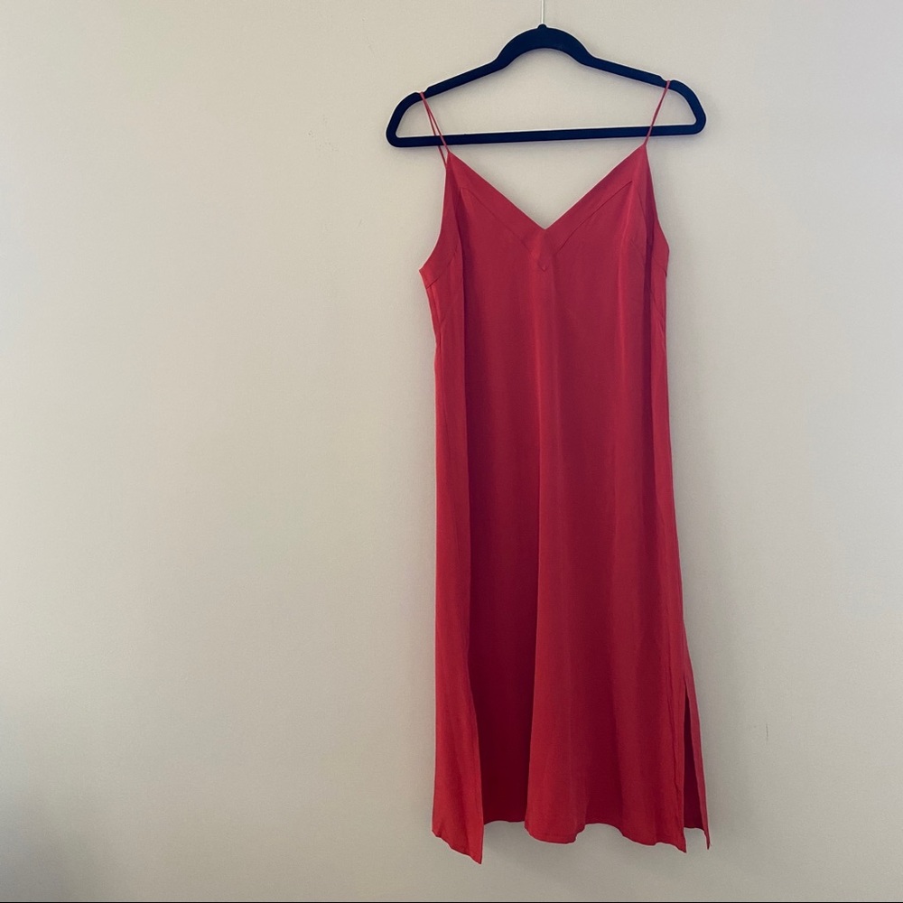 Cuyana Silk Slipdress in Berry Red - Size S/M